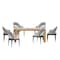 Manhattan Comfort 7-PieceRockaway 70.86 Dining Set with 6 Carrington Chairs in Natural and Light Grey 6-DT02DC089AR-NALG - alternate 2